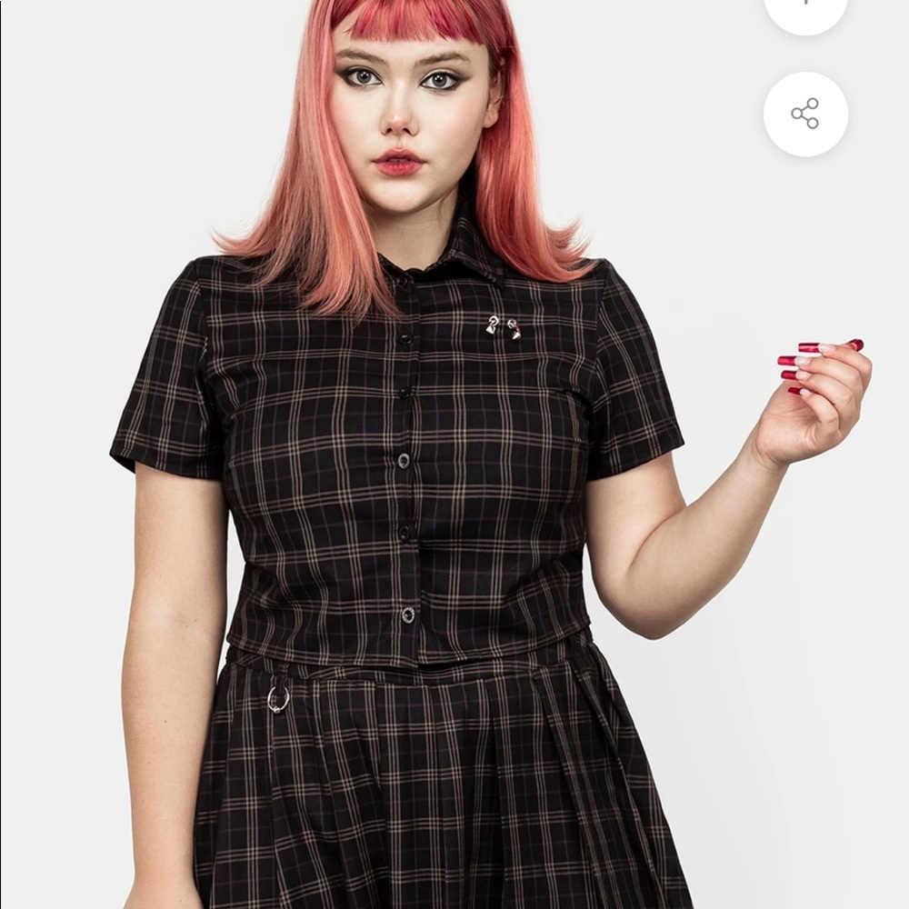 DISTURBIA Jinx Check Co Ord Top